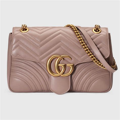 GUCCI Bag Women's Chain Shoulder Tote Leather GG Marmont 